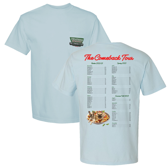The Comeback Tour Italian Restaurant Tee - Leg 2 in Sky Blue