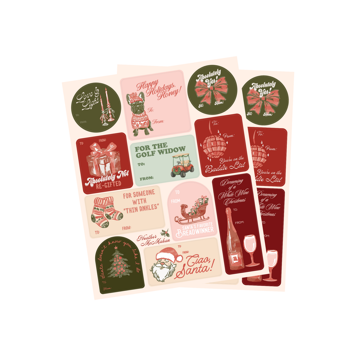 Gift Tag Sticker Sheets